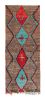 Vintage Moroccan Runner Rug in Red with Beige and Blue | Area Rug in Rugs by Rug and Kilim