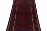 Rug & Kilim's Baluch Tribal Rug in Red & Navy Blue Geometric | Area Rug in Rugs by Rug and Kilim