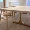 Cashmere White Thea Table | Dining Table in Tables by YJ Interiors. Item made of wood & brass compatible with mid century modern and contemporary style