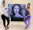Colorful Abstract Portrait Painting: Telli Swift | Oil And Acrylic Painting in Paintings by Devona Stimpson. Item made of canvas