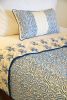 Marigold Indigo Print-on-Print Quilt | Linens & Bedding by Jaipur Bloc House. Item composed of cotton