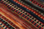 Vintage Gabbeh Tribal rug in Multicolor Striped Patterns | Area Rug in Rugs by Rug and Kilim