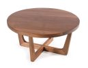 Mid Century Round Coffee Table , Walnut Wood Coffee Table | Tables by OzzWoodArt. Item made of walnut works with mid century modern & contemporary style