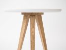 FINN 3 Round white nightstand, small accent table side table | Tables by Mo Woodwork | Stalowa Wola in Stalowa Wola. Item made of oak wood works with minimalism & mid century modern style