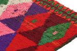 Vintage Moroccan Runner Rug with Polychromatic Diamond | Area Rug in Rugs by Rug and Kilim