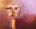 An Open Mind - Burgundy and Mauve 24"x30" - Oil on Canvas | Oil And Acrylic Painting in Paintings by Amy Straley. Item made of canvas compatible with contemporary and eclectic & maximalism style