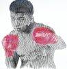 Muhammad Ali the soul of a butterfly the strenght of a giant | Mixed Media in Paintings by Virginie SCHROEDER. Item composed of canvas in art deco style