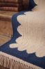 Handwoven Woolen Blue Runner Rug | Rugs by Evergreen Carpets. Item composed of wool in boho or minimalism style
