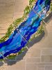 River Fusion, Glass Wall Sculpture | Wall Hangings by Bonnie Rubinstein Glass Studio | University of Wisconsin - Student Center in River Falls. Item made of glass works with contemporary & coastal style