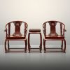 Legacy Royal Ming Style Scholar Horseshoe Armchair Trio Set | Chairs by Dynasty Artisan. Item composed of wood compatible with contemporary and eclectic & maximalism style
