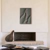 Relief Wall Art – Sculptural Plaster in Moss Green – Modern | Sculptures by Vaiva Art Atelier. Item composed of wood and marble in minimalism or contemporary style
