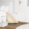 Rust Striped Pillow Cover |  Beige, White, and Rust Pillow | Pillows by SewLaCo. Item made of cotton