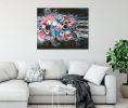 Hibiscus Burst | Oil And Acrylic Painting in Paintings by Judy Century Art. Item made of synthetic