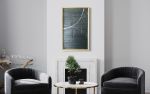 Gold Framed Ash Silver Chalk Board Wall Art | Oil And Acrylic Painting in Paintings by NAMYOONSOOART. Item composed of canvas