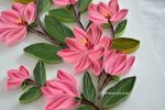 Big pink Magnolia ready to hang on wall | Mixed Media in Paintings by Mira's Craft. Item works with minimalism style