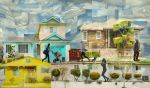 Castro Valley Skies | Street Murals by Lisa Levine. Item composed of synthetic