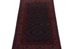 Rug & Kilim's Baluch Tribal Rug in Blue with Red Geometric | Area Rug in Rugs by Rug and Kilim