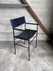 ¨Repose¨Counter StoolW/Backrest Leather&Rubbered Steel Frame | Chairs by Jover + Valls. Item composed of steel and leather in contemporary style