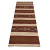 Vintage Mid-Century Fatiye Beige Brown Wool Kilim Rug | Area Rug in Rugs by Rug and Kilim