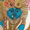 Shrinathji & Mahaprabhu Vallabhacharya | Pratham Milan | Embroidery in Wall Hangings by MagicSimSim. Item made of fabric with synthetic works with art deco & asian style