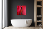 Silent Figure — Alienation Series | Paintings by Gela Mikava. Item made of linen works with minimalism & contemporary style