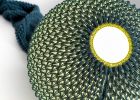 Hanging Knitted Lamp Shade - Dropped | Pendants by Ariel Zuckerman Studio | Tsiporit Industrial Zone in Nof HaGalil. Item composed of fabric and synthetic