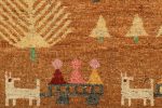 Rug & Kilim’s Swedish Rug in Brown with Figural Village | Area Rug in Rugs by Rug and Kilim