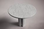 Arti Italian Carrara Marble Round Dining Table | Tables by HamamDecor LLC. Item made of marble works with mediterranean & modern style