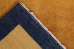 Vintage Chinese Deco style rug in Gold Open Field, Blue | Area Rug in Rugs by Rug and Kilim