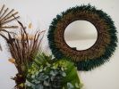 Raffia Mirror, Decorative Raffia Mirror, Boho Mirror | Decorative Objects by Magdyss Boutique. Item composed of birch wood & glass compatible with boho and contemporary style