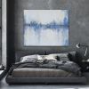 "Blue Lines" | Oil And Acrylic Painting in Paintings by Shirly Maimom Art. Item made of canvas works with contemporary & art deco style