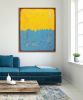 Once in Yellow & Blue XL | Oil And Acrylic Painting in Paintings by Ronald Hunter | Roxier Art Gallery in Rotterdam. Item composed of canvas and synthetic in minimalism style