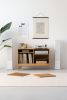 TONN Record Player Stand - Solid Oak Wood | Media Console in Storage by Mo Woodwork. Item composed of oak wood in minimalism or mid century modern style