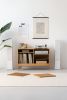 TONN Record Player Stand - Solid Oak Wood | Media Console in Storage by Mo Woodwork. Item composed of oak wood in minimalism or mid century modern style