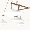 Emily Group of Thirteen Pendant Light – White Semi-Matte | Chandeliers by MOSS Objects. Item composed of oak wood & steel compatible with contemporary and modern style