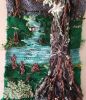 Ghost Orchid By Moonlight In the Fakahatchee | Embroidery in Wall Hangings by PEGGY OBERLIN/Bohograndmapeg/Story Tale Weaving. Item composed of birch wood & cotton compatible with boho and mid century modern style