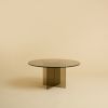 Round Coffee Table in Bronzed Glass - AKA Series by Lebanto | Tables by Lebanto. Item composed of glass in minimalism or contemporary style