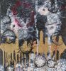 Spores #5 - Triptych | Mixed Media by Joanie Gagnon San Chirico Studio. Item made of canvas with fiber