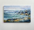 Misty Morning Large Contemporary Painting | Oil And Acrylic Painting in Paintings by Lisa Elley ART. Item composed of canvas compatible with contemporary and coastal style