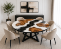 Black and White Epoxy Table, Dining Table Top | Tables by Innovative Home Decors. Item composed of wood compatible with country & farmhouse and art deco style