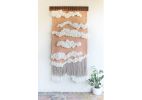 Counting Sheep | Macrame Wall Hanging in Wall Hangings by Keyaiira | leather + fiber | Fiber Circle Studio in Cotati. Item made of walnut with wool