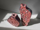 Red Stone Set Vase - Fragment Series in Bio Concrete | Vases & Vessels by Donatas Žukauskas. Item made of cement with paper works with boho & minimalism style