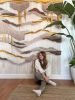 Extra Large Handwoven Wall Hanging – "Amber Falls" | Tapestry in Wall Hangings by Tissage Sauvage. Item made of cotton works with boho & country & farmhouse style
