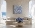Rosa Azzurra - sculptural Wall Artwork | Wall Sculpture in Wall Hangings by Urban Plaster Bloom. Item made of cement works with minimalism & contemporary style