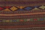 Vintage Persian Soumak Kilim, Vibrant Diamonds on Rich Brown | Area Rug in Rugs by Rug and Kilim