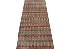 Vintage Turkish Runner Rug in Beige-Brown with Diamond | Area Rug in Rugs by Rug and Kilim