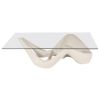 Amorph Net Coffee Table, White Lacquered with Tempered Glass | Tables by Amorph. Item composed of wood and glass