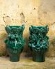 Gli Sposi in verde ,The Spouses in green set of 2 pieces | Vase in Vases & Vessels by Patrizia Italiano. Item made of ceramic
