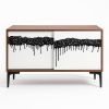 Finage Art Cabinet by Morgan Clayhall — Walnut, Sliding Door | Credenza in Storage by Morgan Clayhall Inc. Item made of walnut with metal works with contemporary & modern style