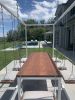 White 8-Seater Rectangle with Teak Wood | Picnic Table in Tables by SwingTables. Item made of wood with steel